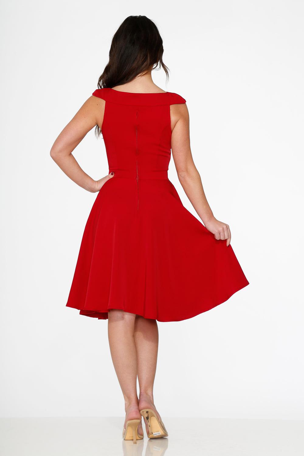 Red Occasional Swing Dress Product Image