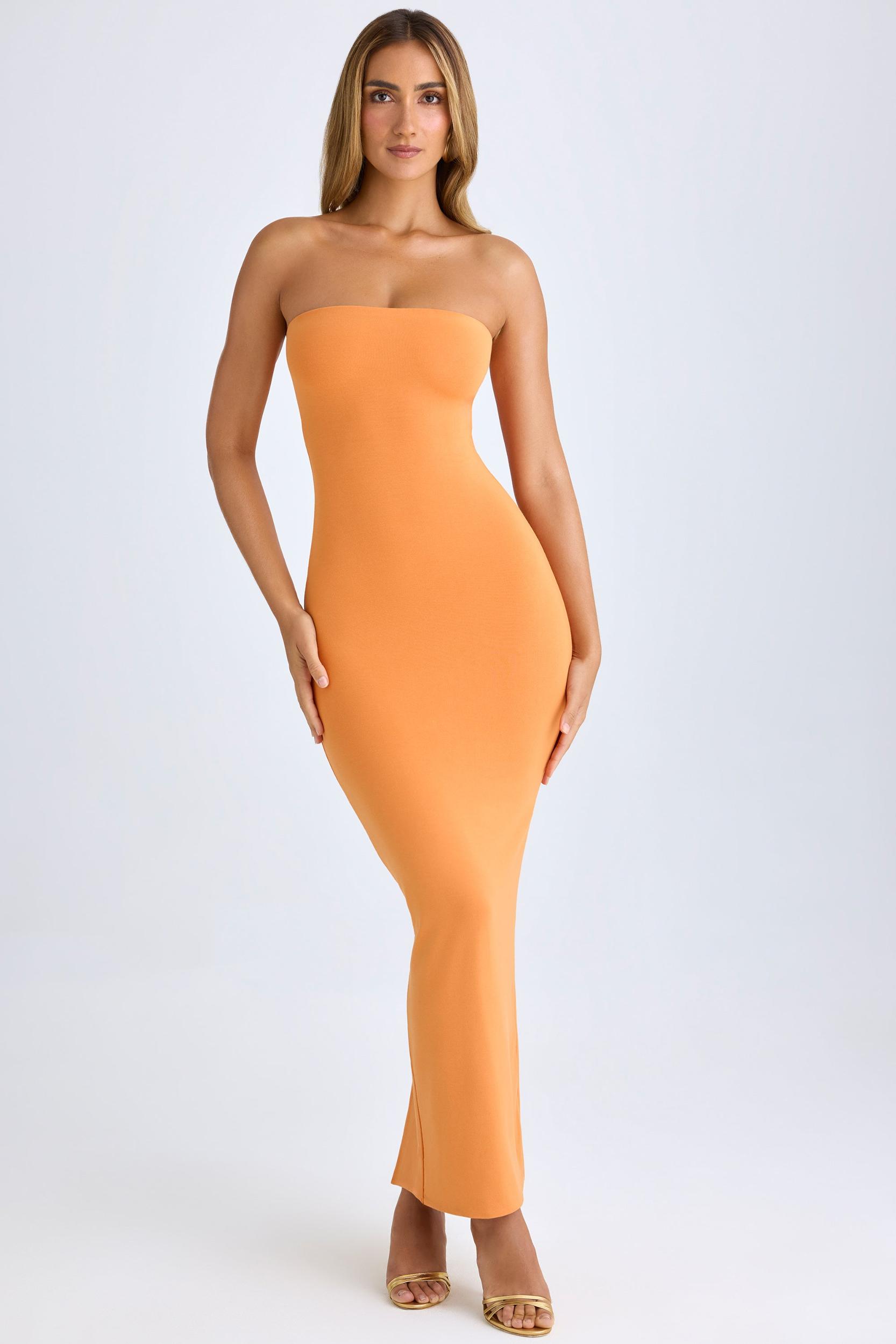 Modal Bandeau Maxi Dress in Sunset Orange Product Image