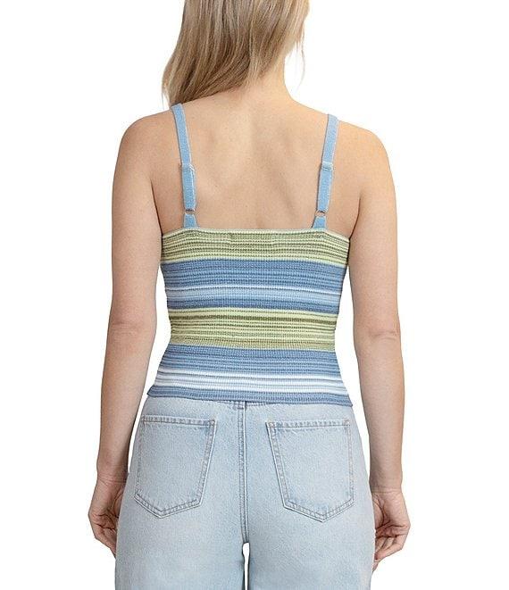 Stevie by Steve Madden Striped Adjustable Strap Sweater Tank Top Product Image
