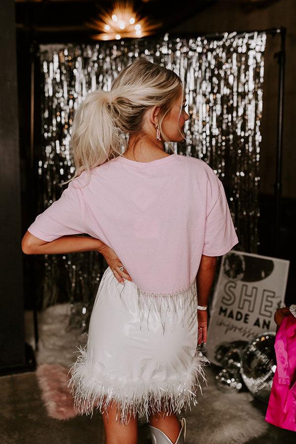 Bride Tribe Rhinestone Tassel Top in Pink Product Image
