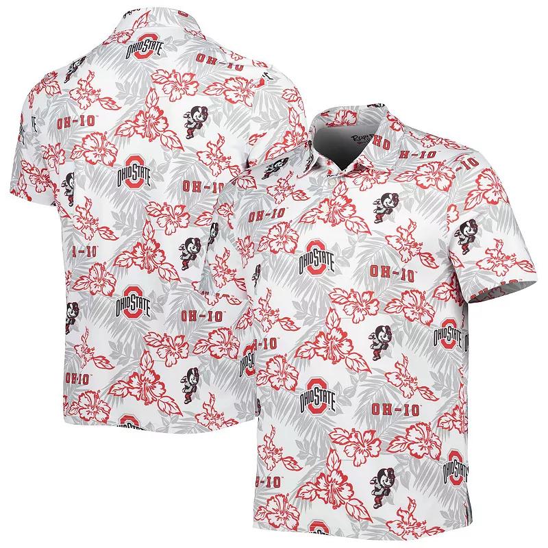 Men's Reyn Spooner White Ohio State Buckeyes Performance Polo, Size: Large Product Image