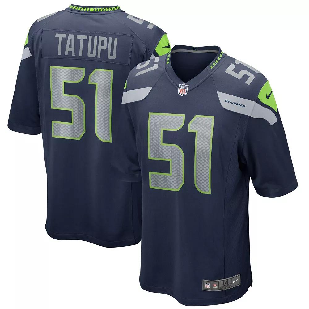 Men's Nike Lofa Tatupu College Navy Seattle Seahawks Game Retired Player Jersey, Size: 4XL, Blue Product Image
