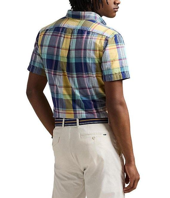 Polo Ralph Lauren Classic Fit Medium Plaid Oxford Short Sleeve Woven Shirt Product Image