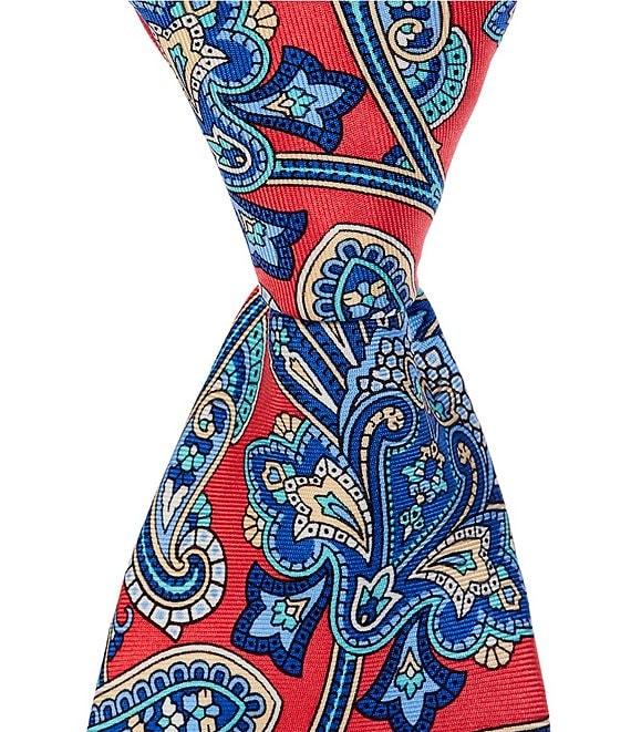 Roundtree & Yorke Cab Paisley-Printed 3 1/8#double; Silk Tie Product Image