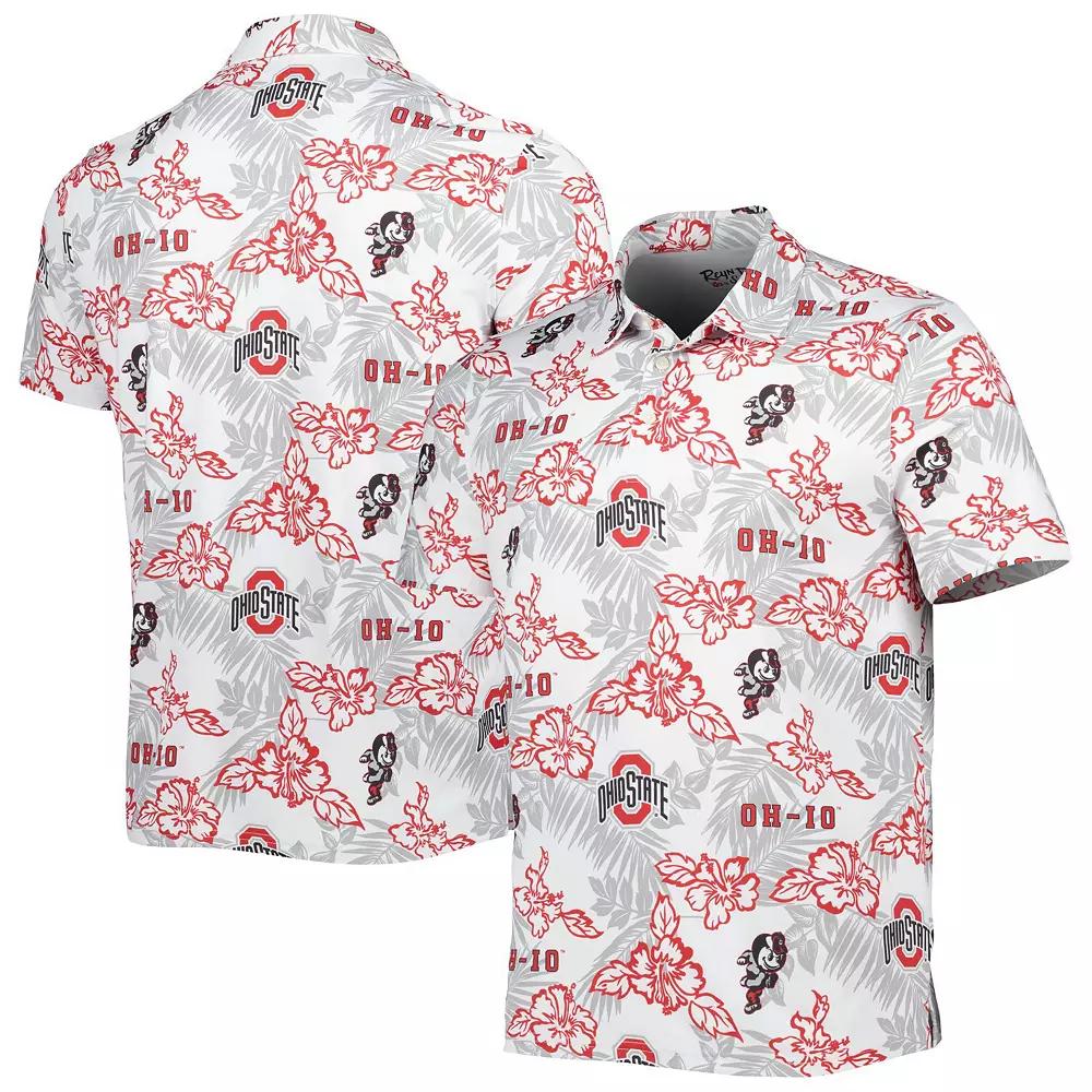 Men's Reyn Spooner White Ohio State Buckeyes Performance Polo, Size: Large Product Image