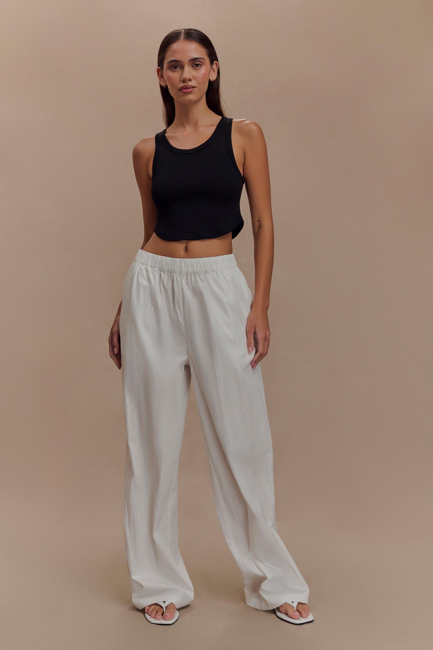 Morgana Ribbed Tank Top - Black Product Image