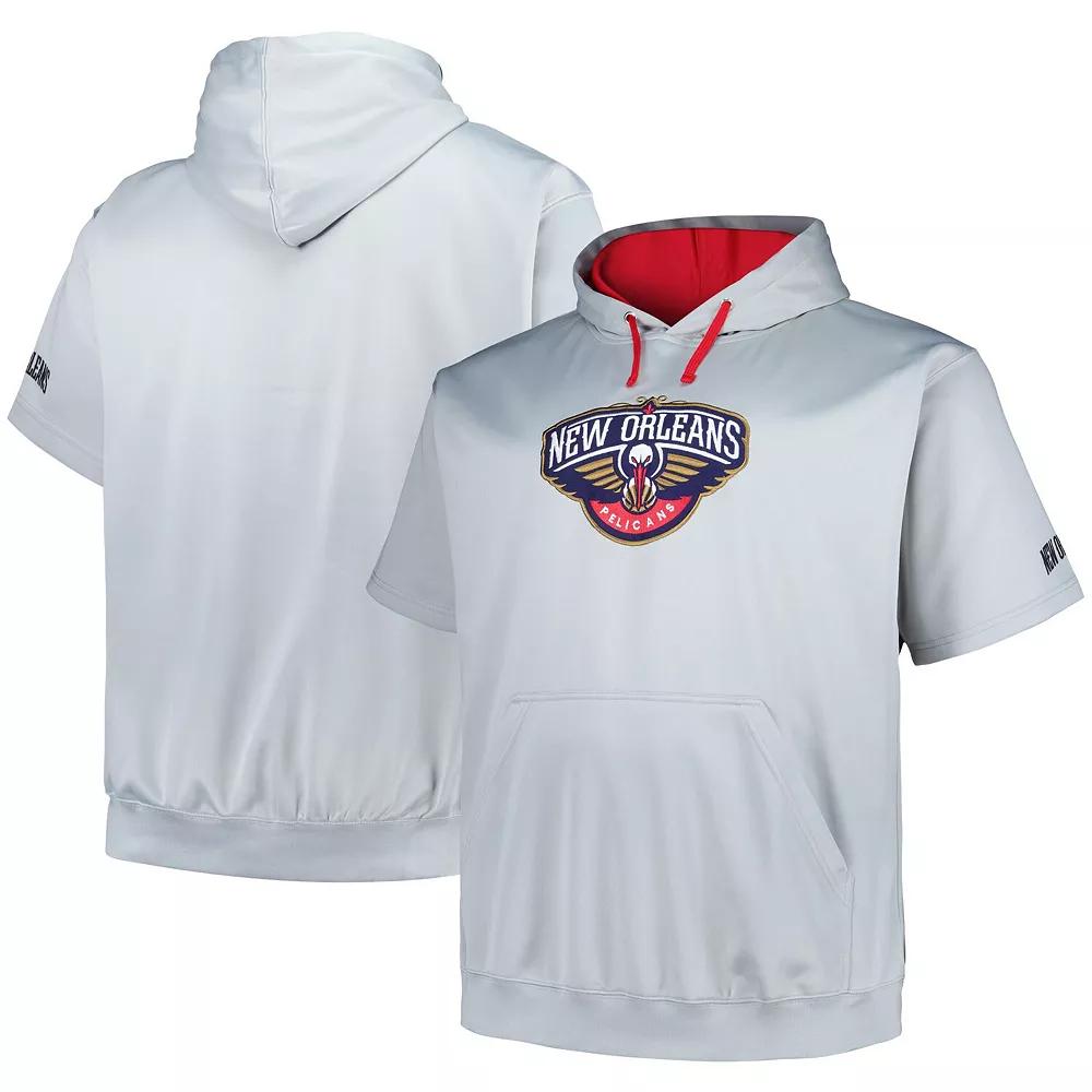 Men's Fanatics Branded Silver New Orleans Pelicans Big & Tall Logo Pullover Hoodie,  Product Image