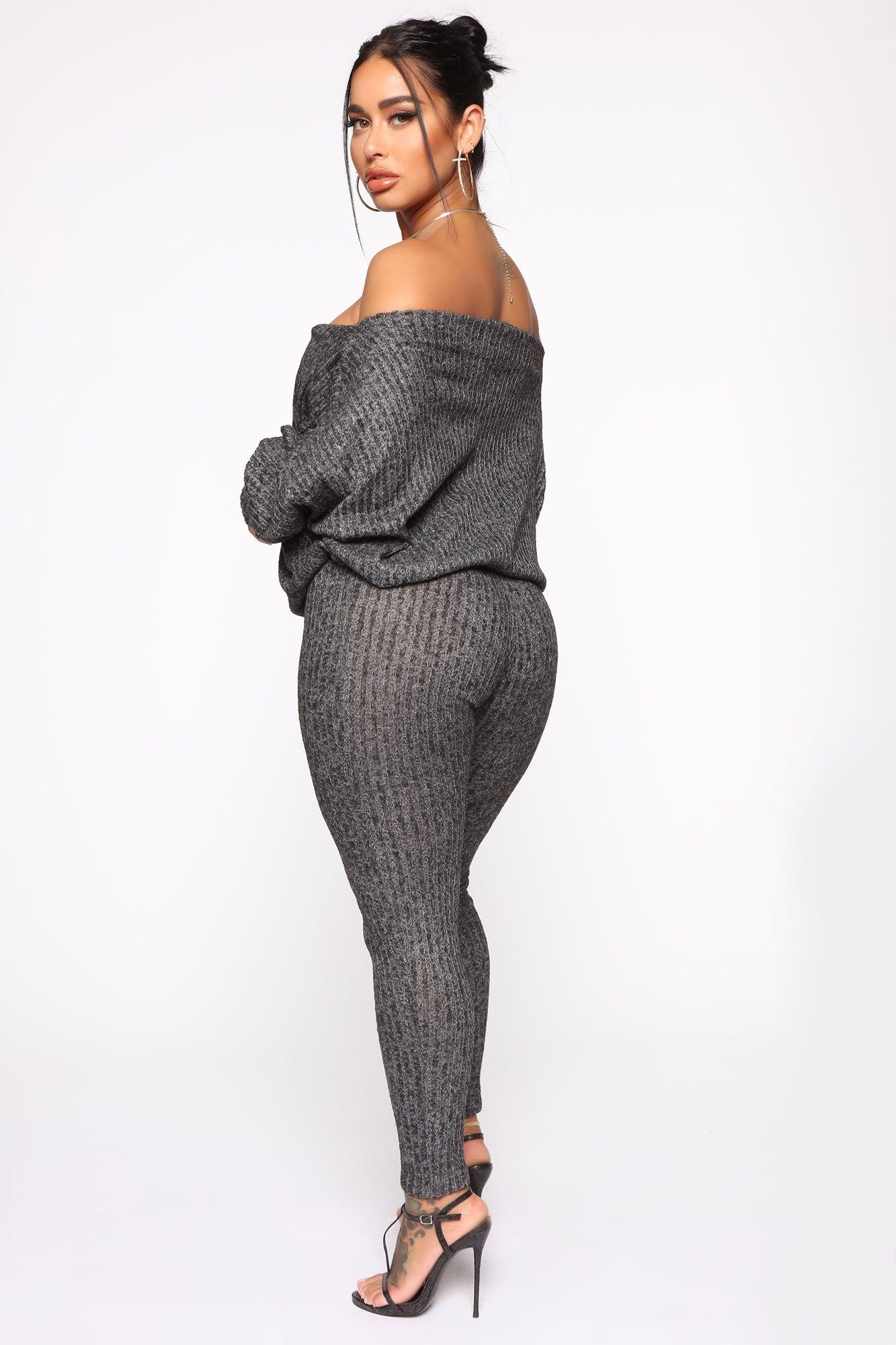 Feeling The Chill Sweater Set - Charcoal Female Product Image