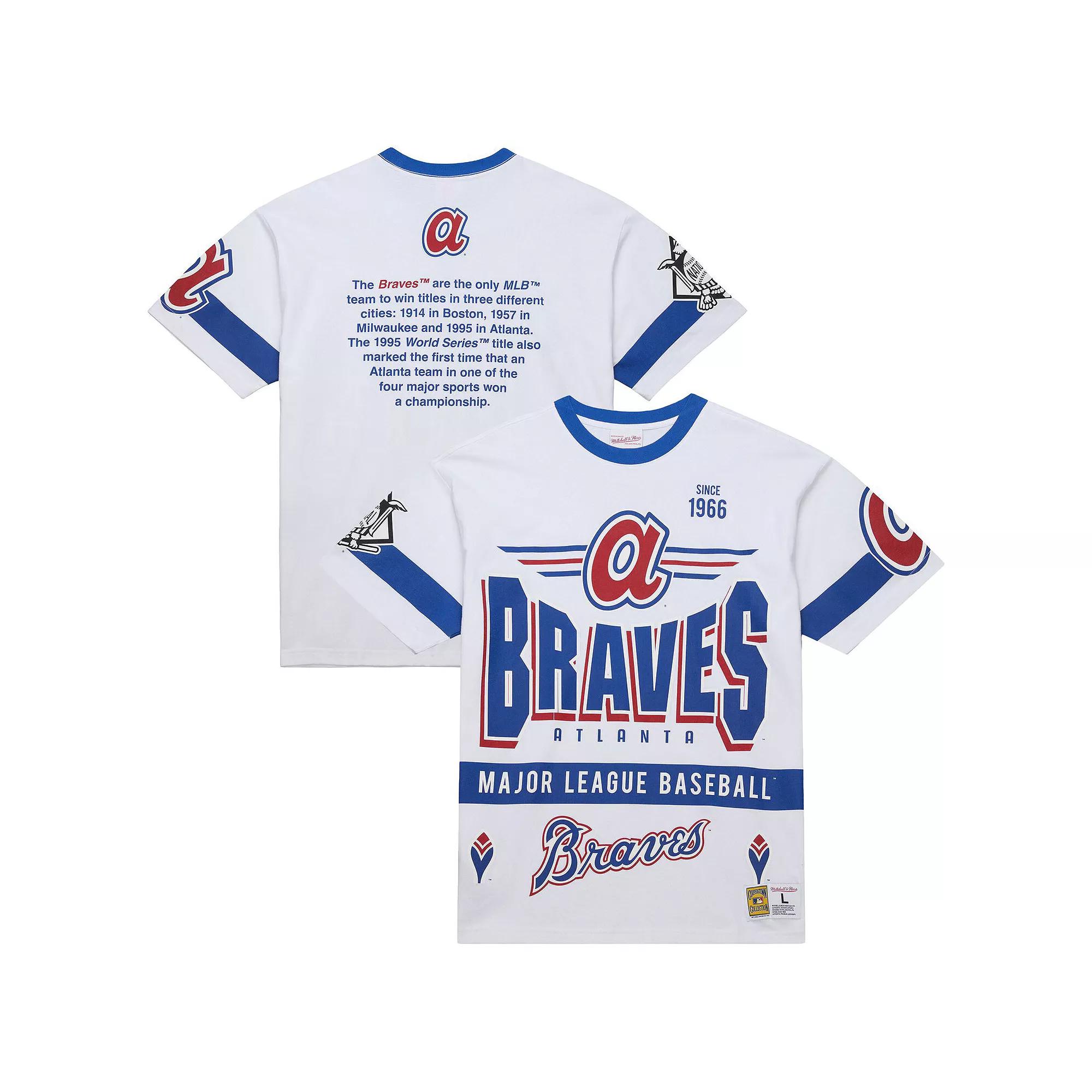 Men's Mitchell & Ness White Atlanta Braves Cooperstown Collection Team Origins Premium T-Shirt, Size: Large Product Image