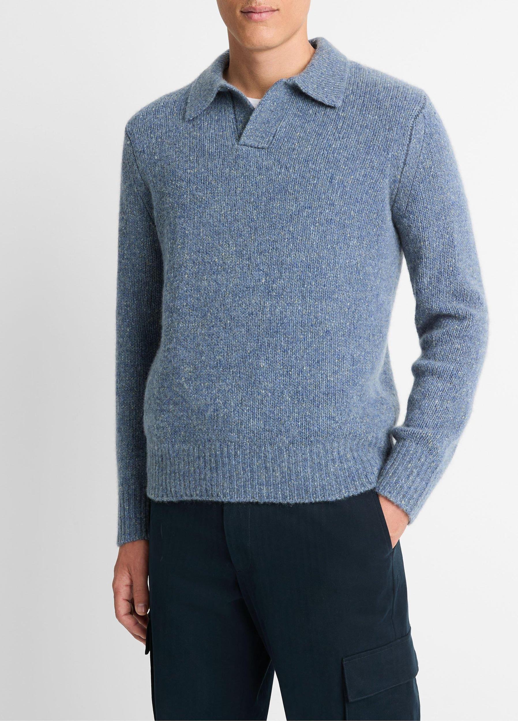Cashmere Donegal Johnny-Collar Sweater Product Image