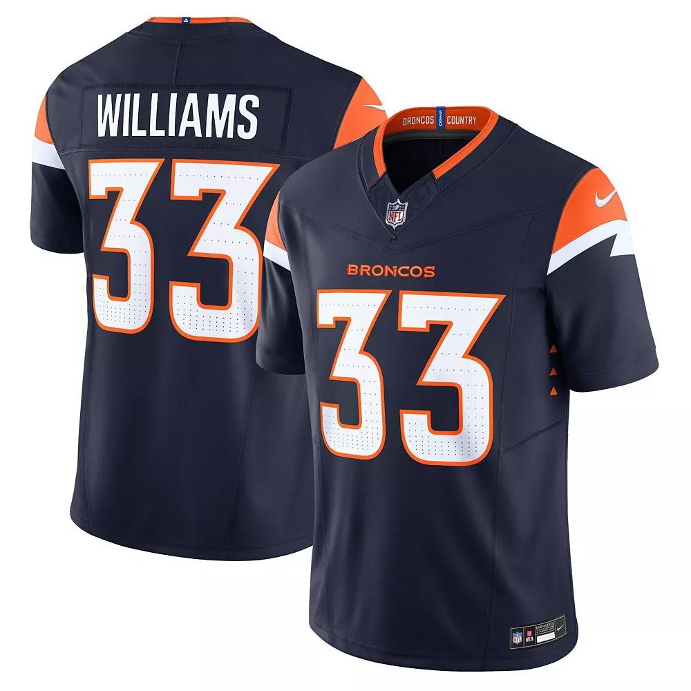 Men's Nike Javonte Williams Navy Denver Broncos Mile High Collection Vapor F.U.S.E. Limited Jersey, Size: Medium, Blue Product Image