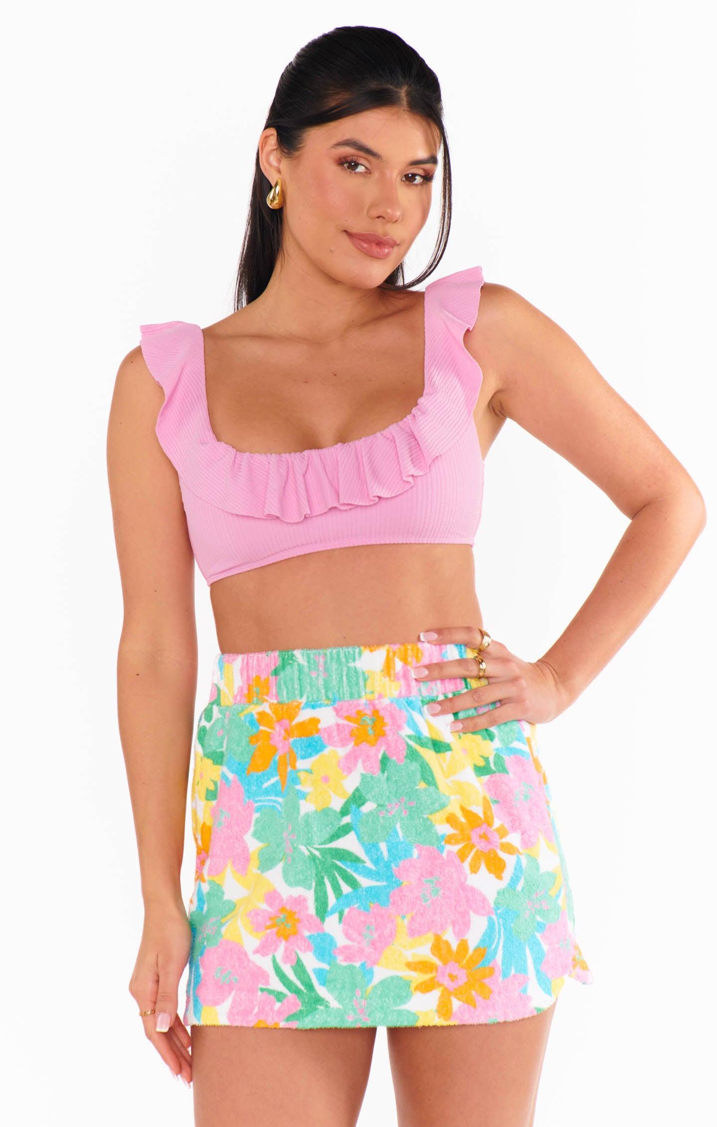 Formentera Top ~ Pink Sands Rib Scrunch Product Image