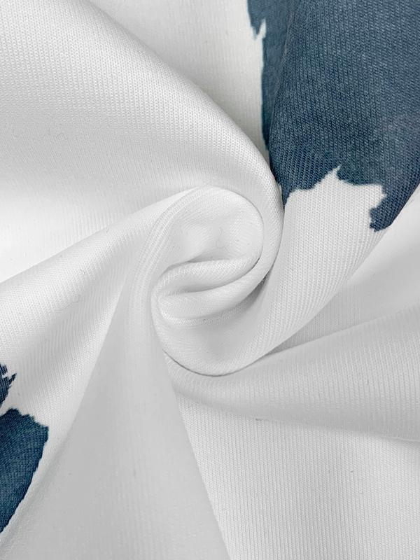 Loose Puff Sleeves Floral Printed Stand Collar Jackets Outerwear Product Image