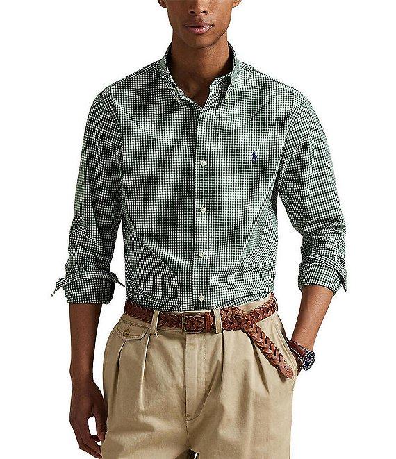 Polo Ralph Lauren Classic Fit Gingham Stretch Poplin Long Sleeve Woven Shirt Product Image