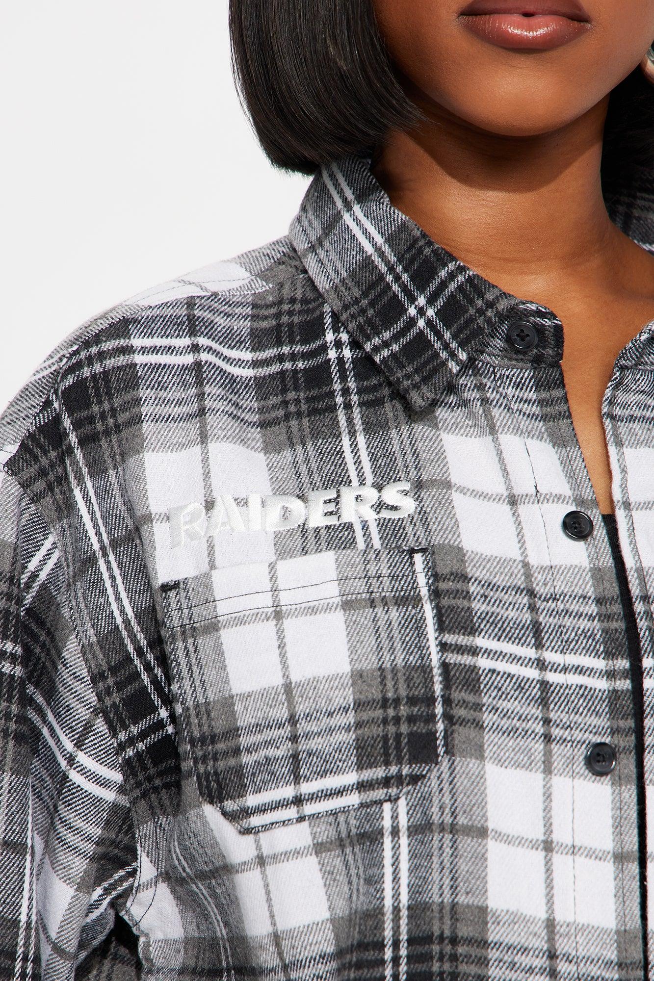 NFL Raiders Plaid Flannel - Black/combo Female Product Image