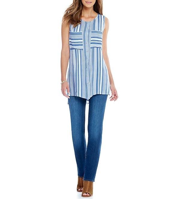 KUT from the Kloth Petite Size Stevie Slight Knicking Straight Leg Jeans Product Image