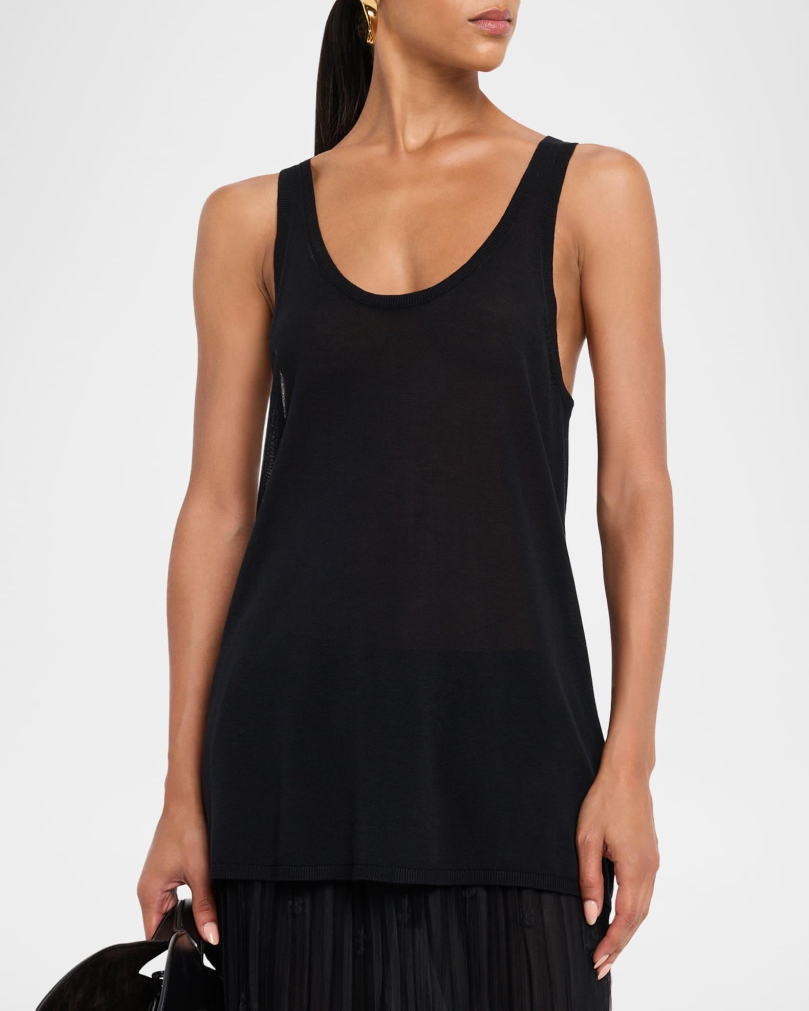 Scoop-Neck Cashmere Knit Tank Top Product Image