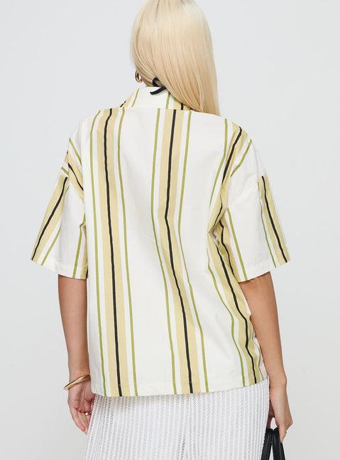 Karyn Top White / Yellow Stripe Product Image