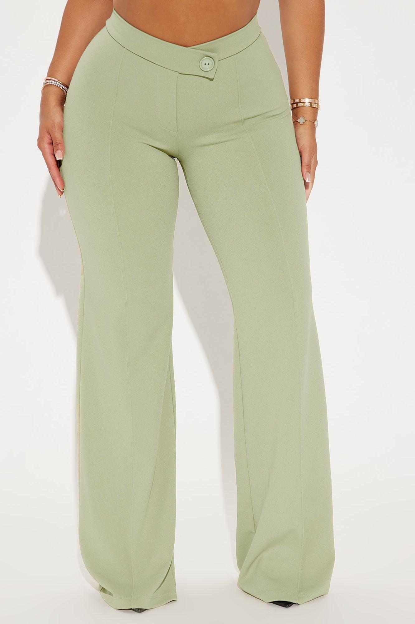 Call It Even Wide Leg Dress Pants - Sage Product Image