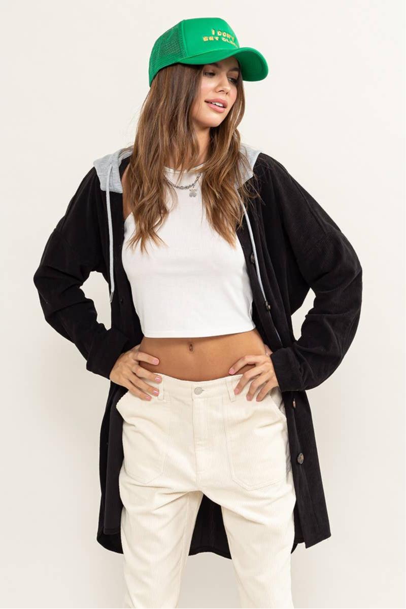 Be On My Side Corduroy Hoodie Jacket Product Image