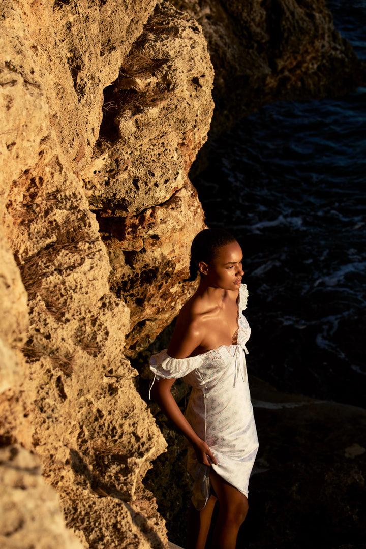 Sweet Escape Midi Slip Dress — White Product Image