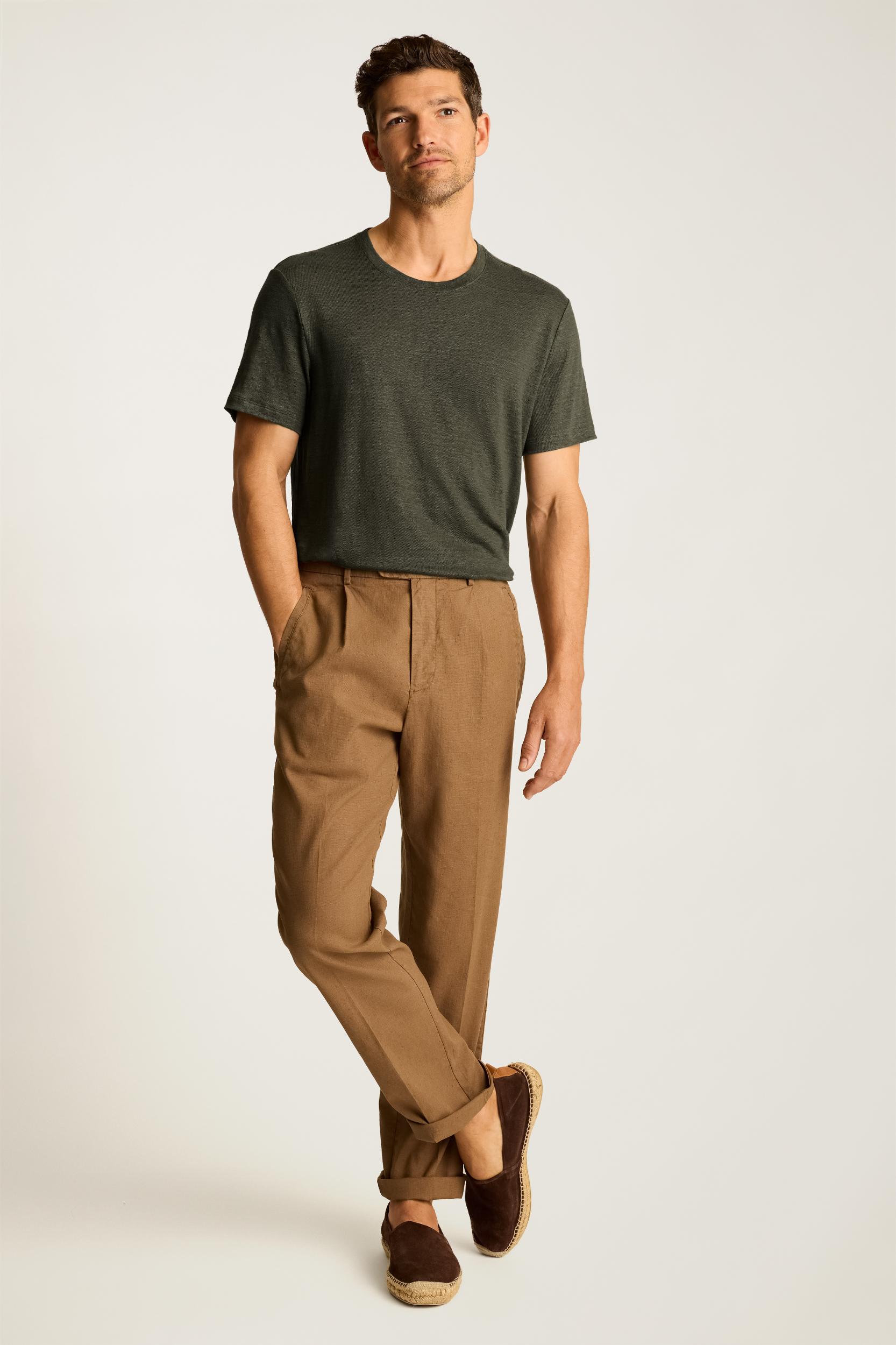 Linen Crew Neck Tee Product Image