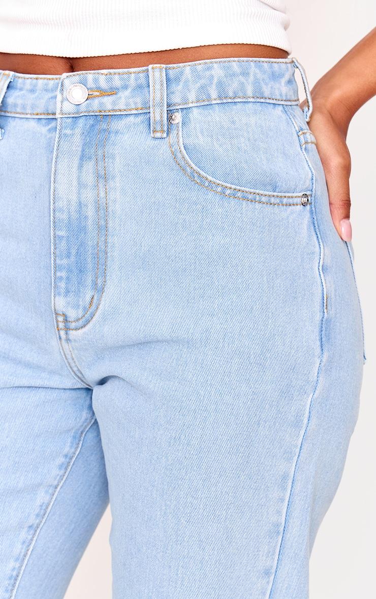 PRETTYLITTLETHING Light Blue Wash High Waist Straight Leg Jeans Product Image