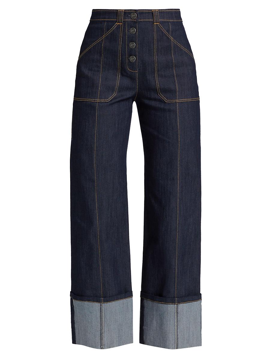 Womens Benji Cuffed Wide-Leg Jeans Product Image