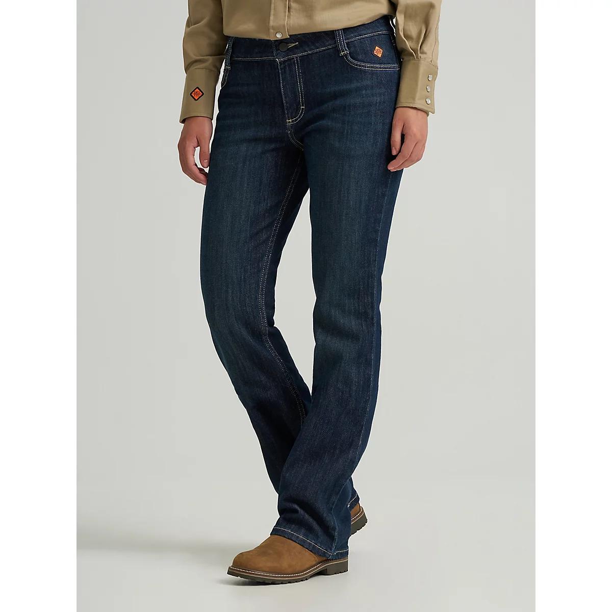 Women's Wrangler® FR Flame-Resistant Retro® Mae Bootcut Work Jean in Cherry Product Image