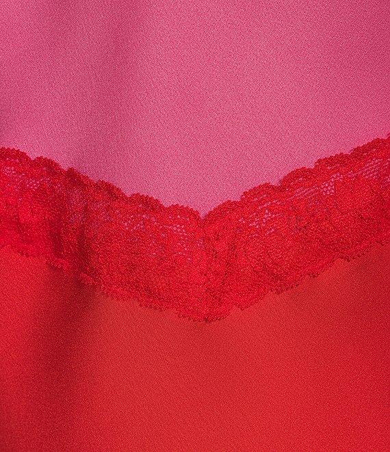 Gianni Bini x DANNIJO Helena Satin Two-Tone Color Block Scoop Neck Midi Slip Dress Product Image