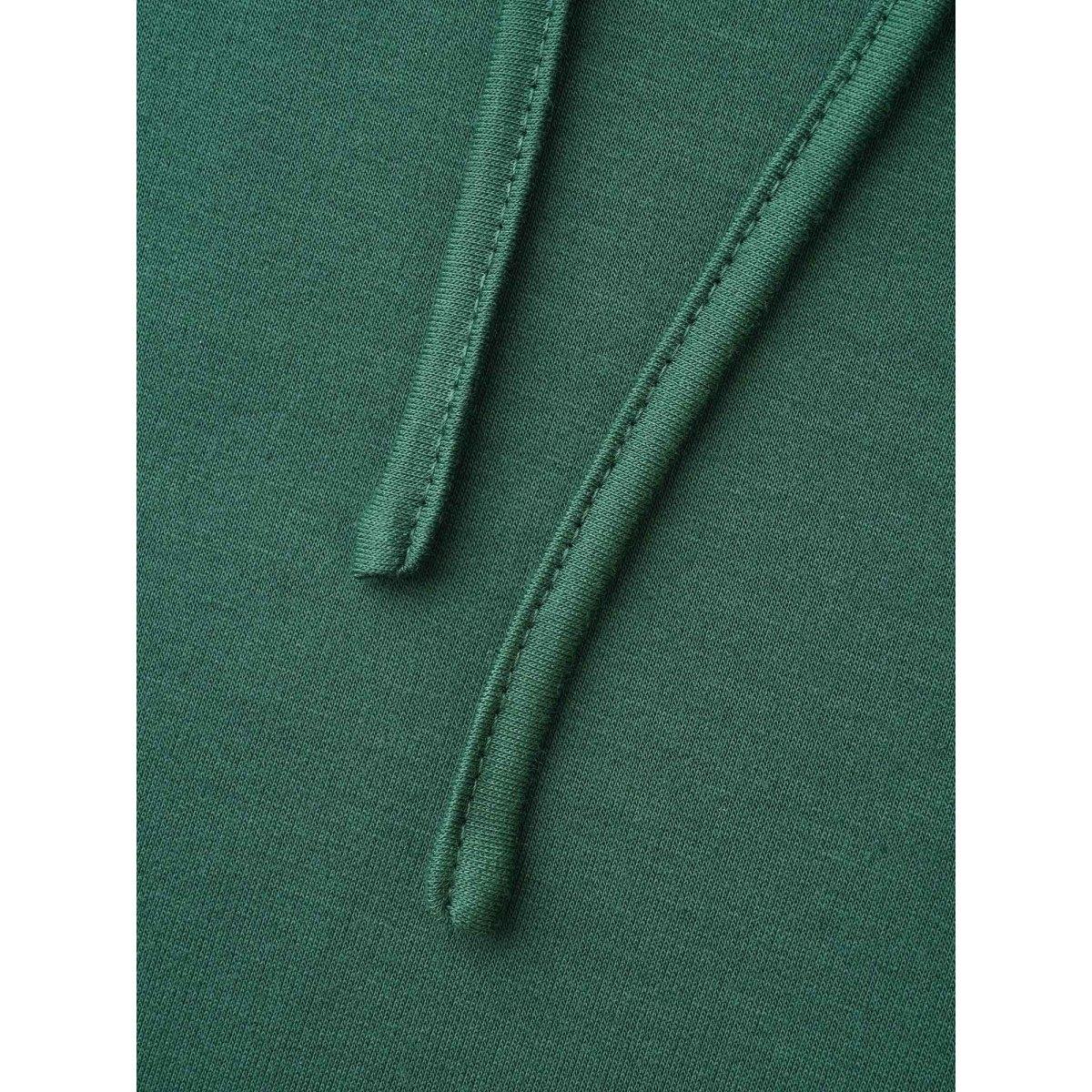 Plus Size Hooded Drawstring Asymmetrical Hem Sweatshirt Women DarkGreen Casual Drawstring Loose Hooded Everyday Sweatshirts BloomChic 14-16/1X Product Image