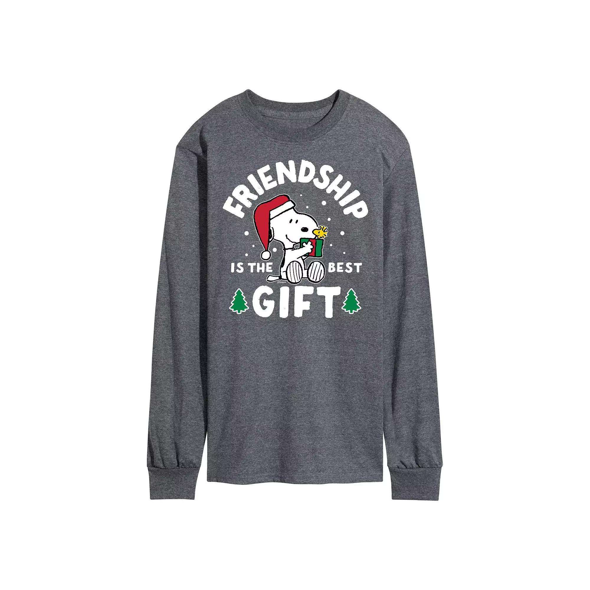 Men's Peanuts Friendship Is The Best Gift Long Sleeve Tee,  Product Image