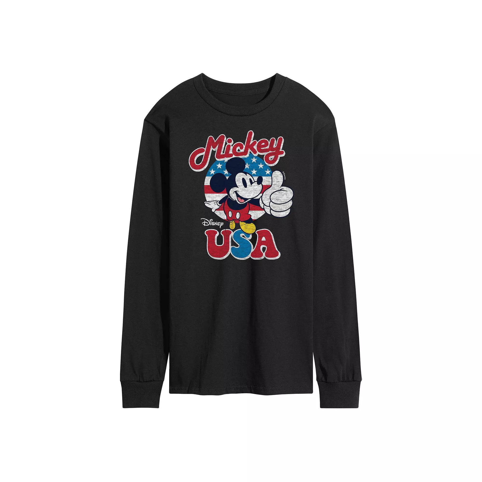 Disney's Mickey Mouse Men's USA Long Sleeve Graphic Tee,  Product Image