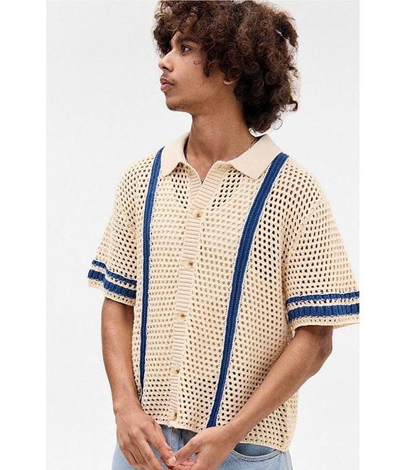 BDG Urban Outfitters Short Sleeve Knit Crochet Shirt Product Image