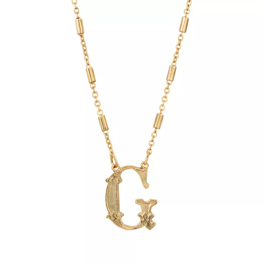 1928 Gold Tone Initial Necklace, Womens, Yellow W Product Image
