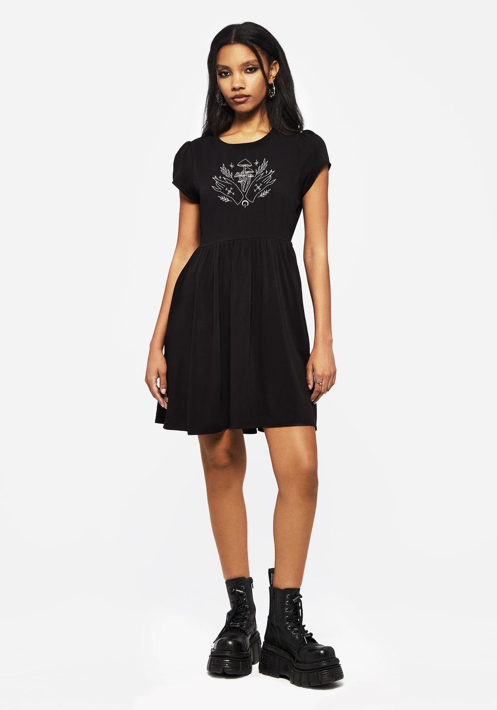 Mystify Embroidered Skater Mini Dress Product Image