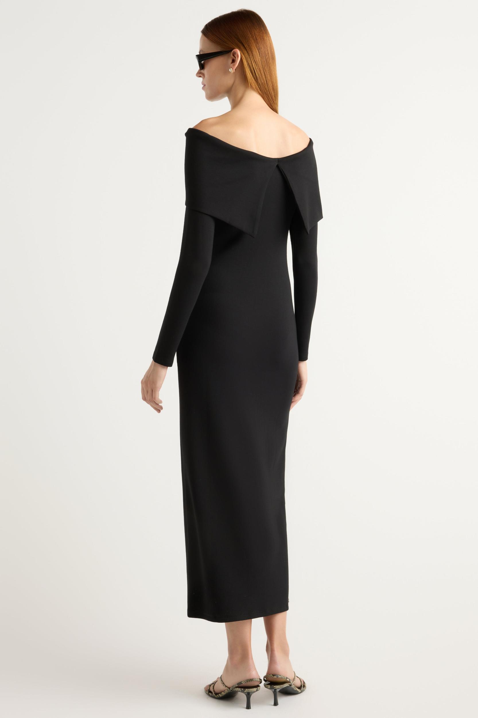 Morgan Split Foldover Jersey Dress Product Image