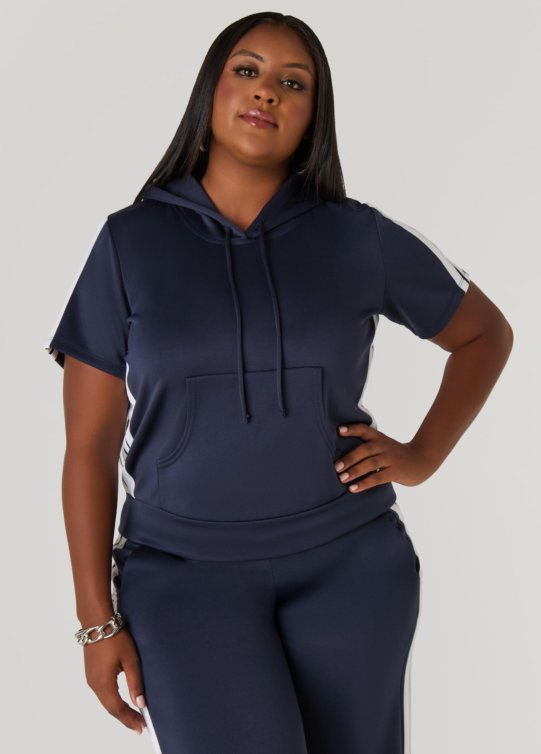 Hooded Stripe Trimmed Pullover Product Image