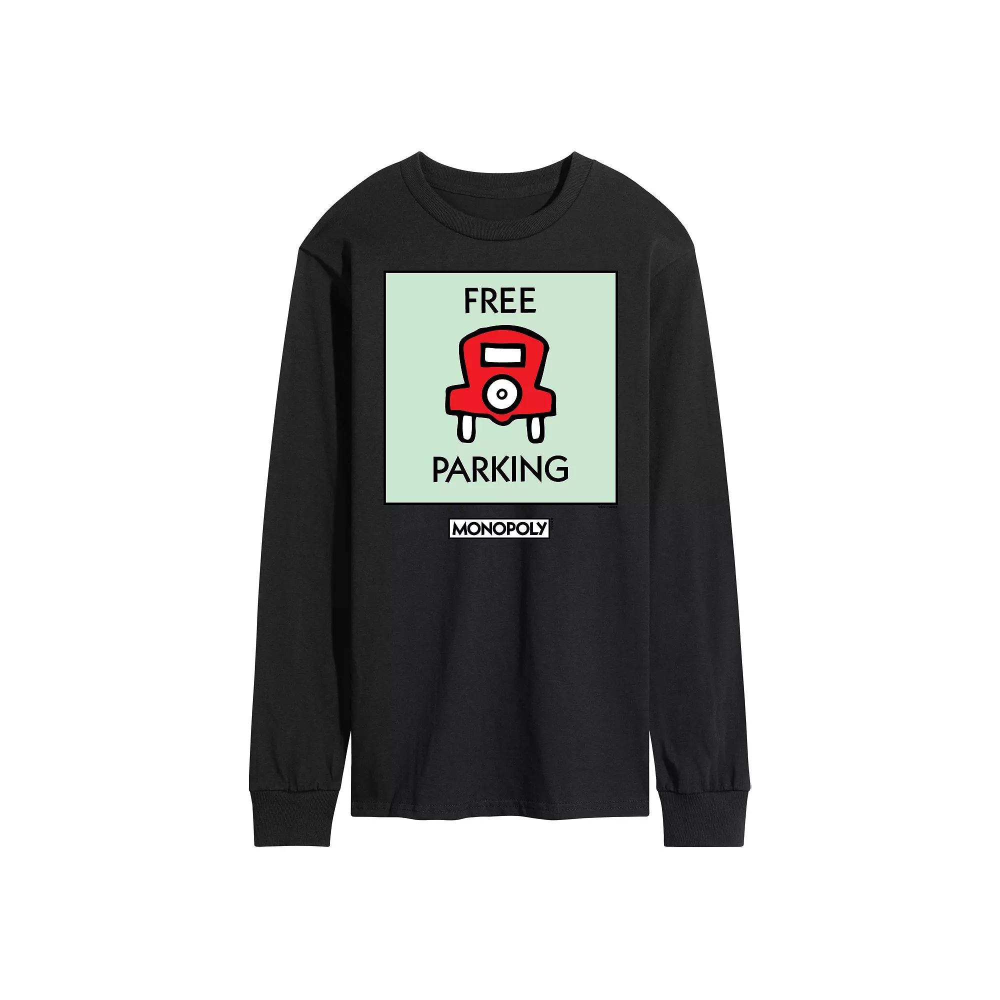 Men's Monopoly Free Parking Long Sleeve Graphic Tee,  Product Image