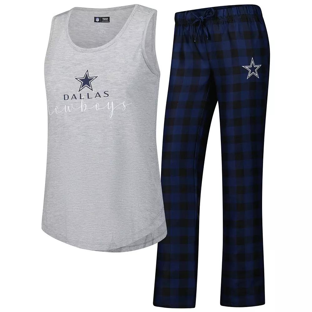 Women's Concepts Sport Gray/Navy Dallas Cowboys Petition Tank Top and Pants Sleep Set, Size: Small, Grey Product Image