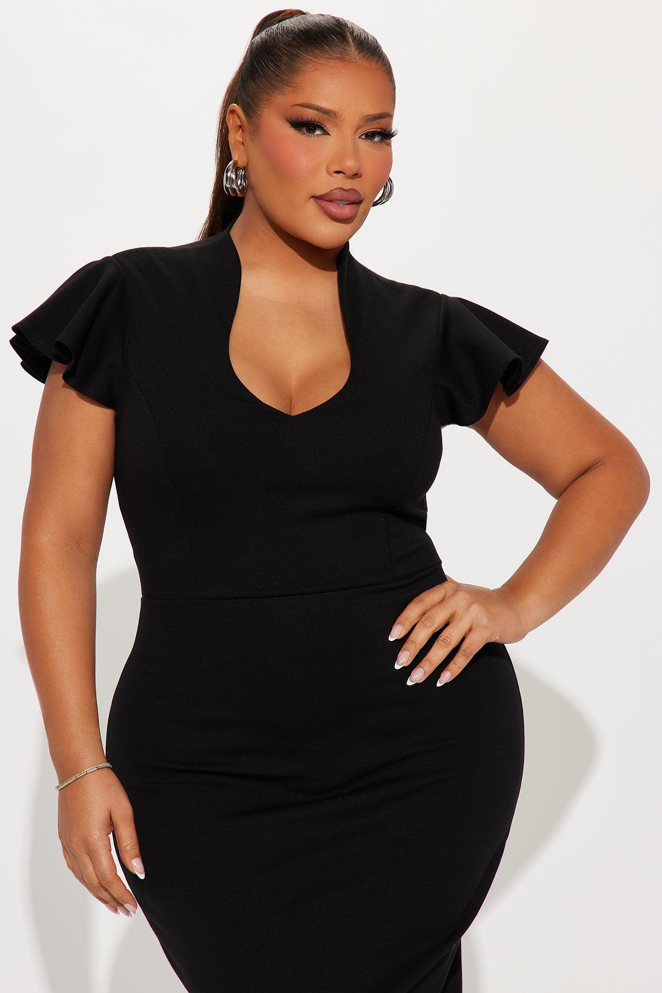 Business Babe Ponte Midi Dress - Black Product Image