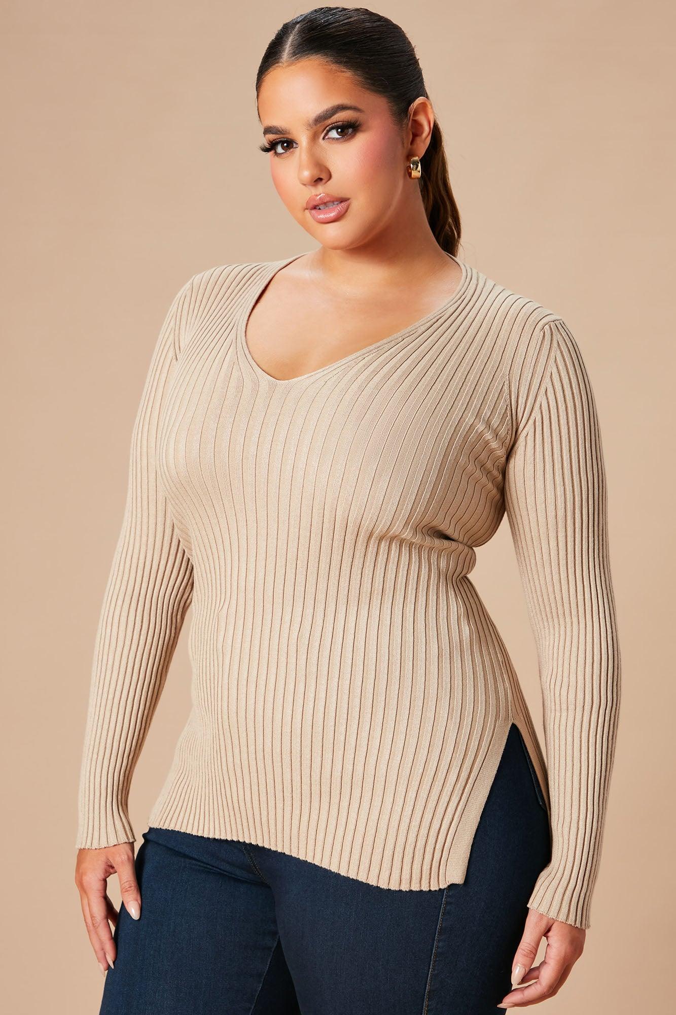 Giving Me The Feels Sweater - Khaki Female Product Image