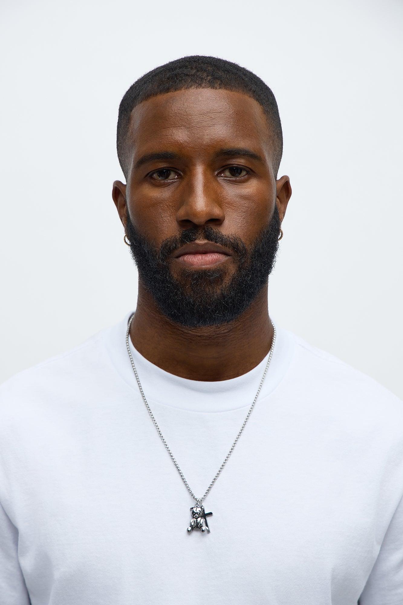 Faith And Fury Pendant Chain Necklace - Silver Male Product Image