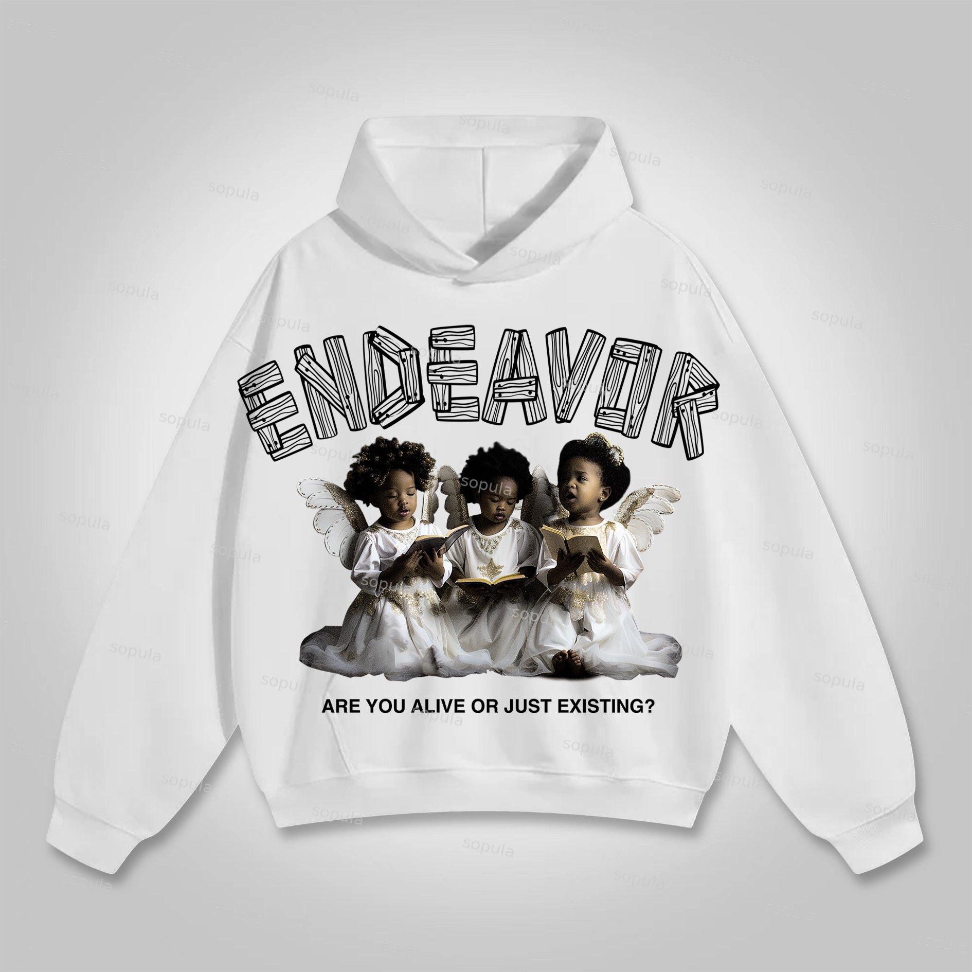 Sopula Are You Alive Or Just Existing Graphic Angel Pocket Hoodie Product Image