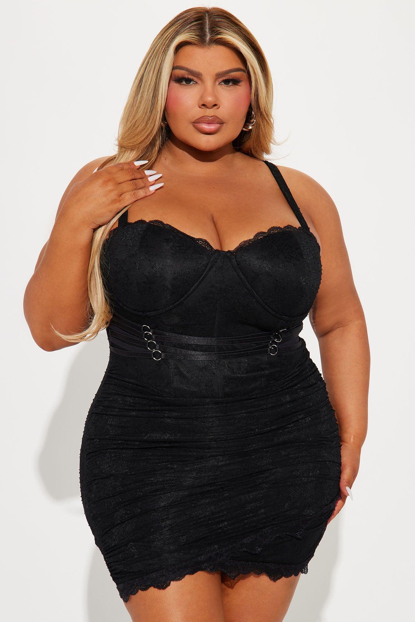 Steal Your Heart Lace Mini Dress - Black Product Image