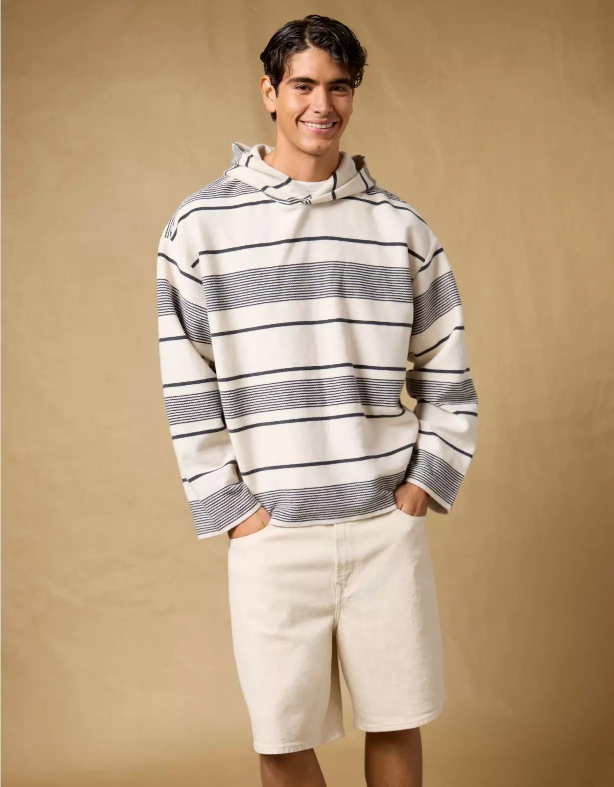 AE Striped Terry Baja Hoodie Product Image