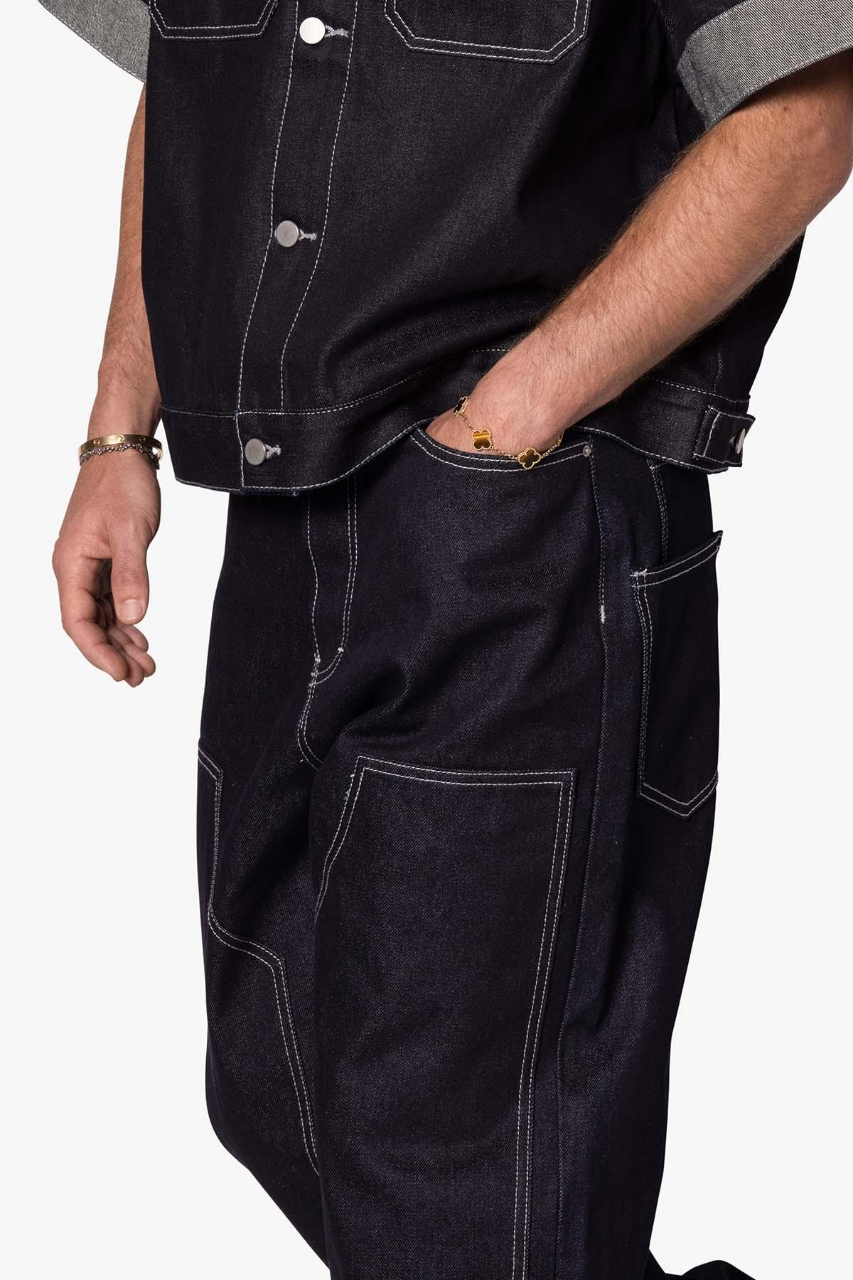 Ultra Baggy Raw Work Denim - Blue Product Image