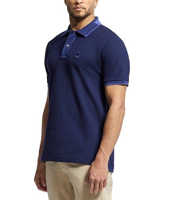 Psycho Bunny New Castle Pique Short Sleeve Contrast Collar Polo Shirt Product Image