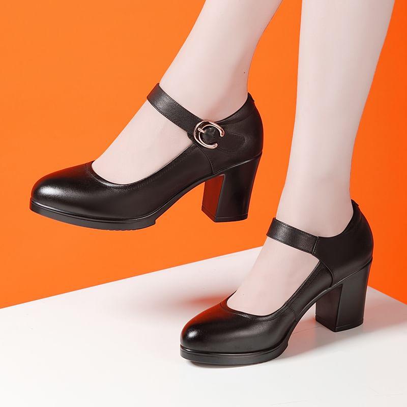 Block Heel Mary Jane Pumps Product Image