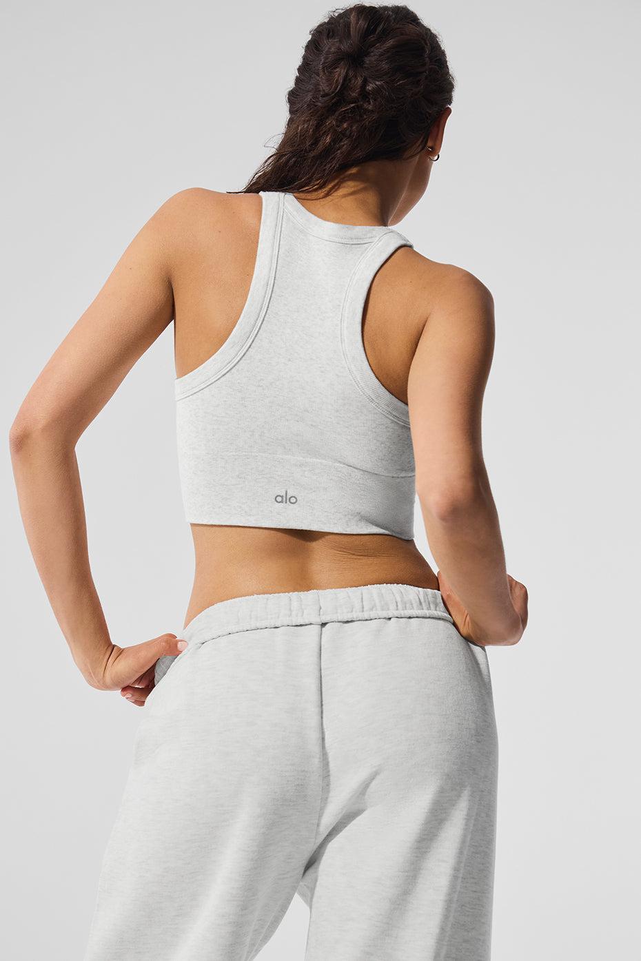 Seamless Delight High Neck Bra - White Heather Product Image